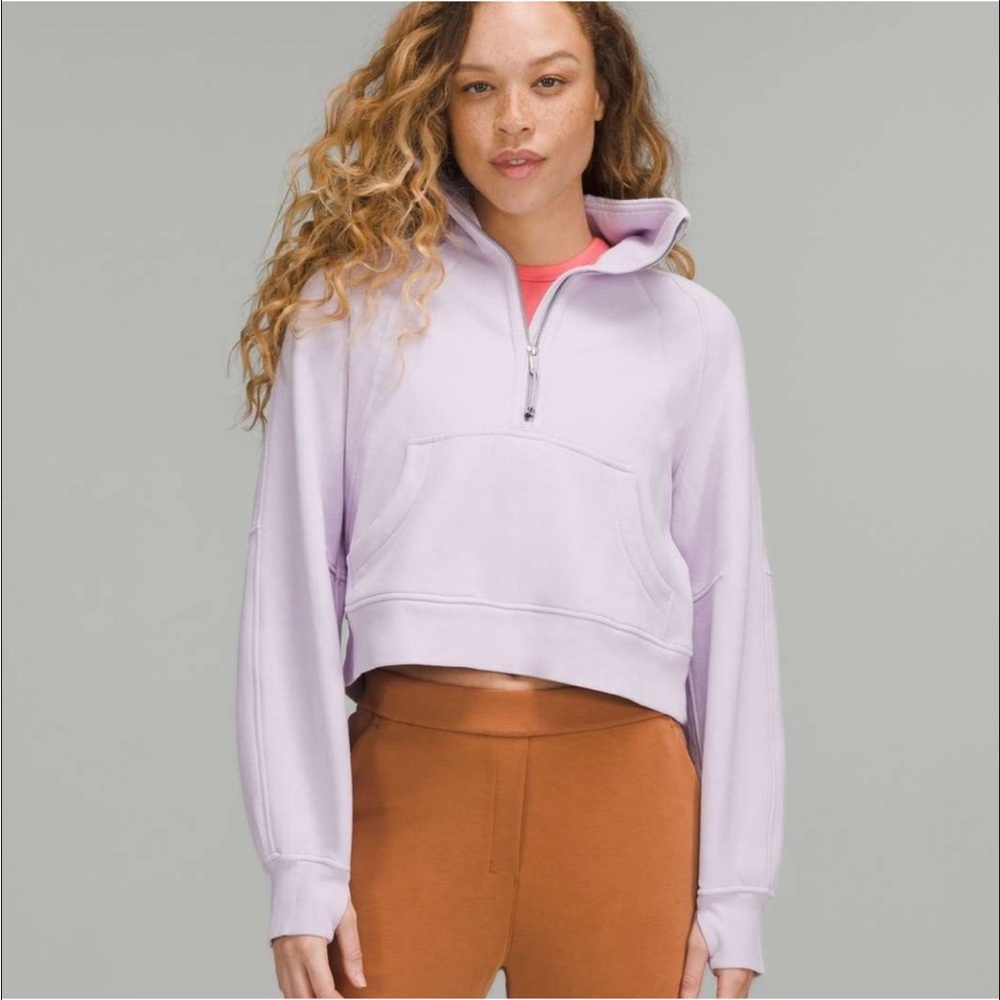 Lululemon scuba crop Light Purple Half-Zip Hoodie